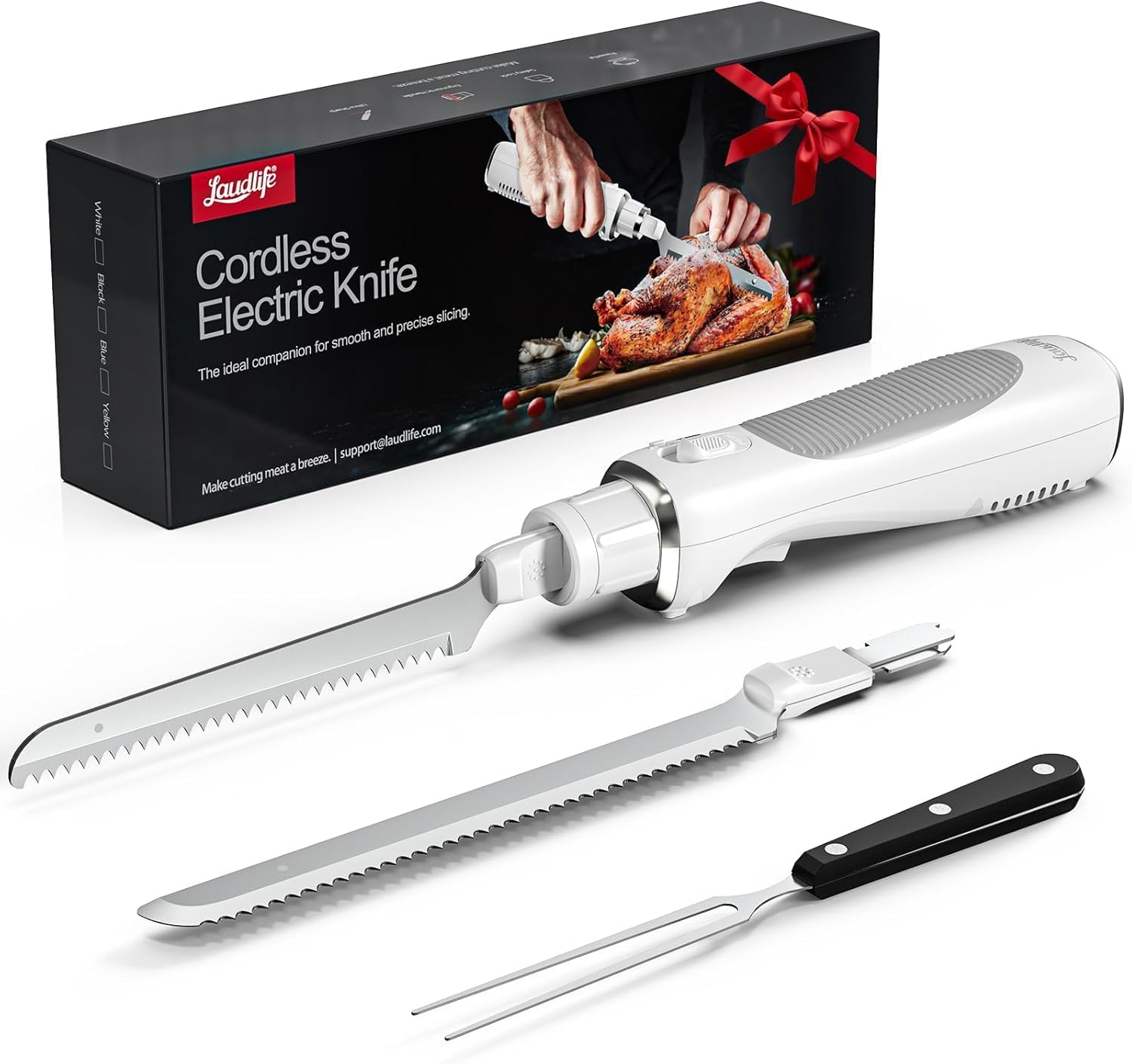 LAUDLIFE Electric Knife, Cordless Cutting Knife, Ergonomic