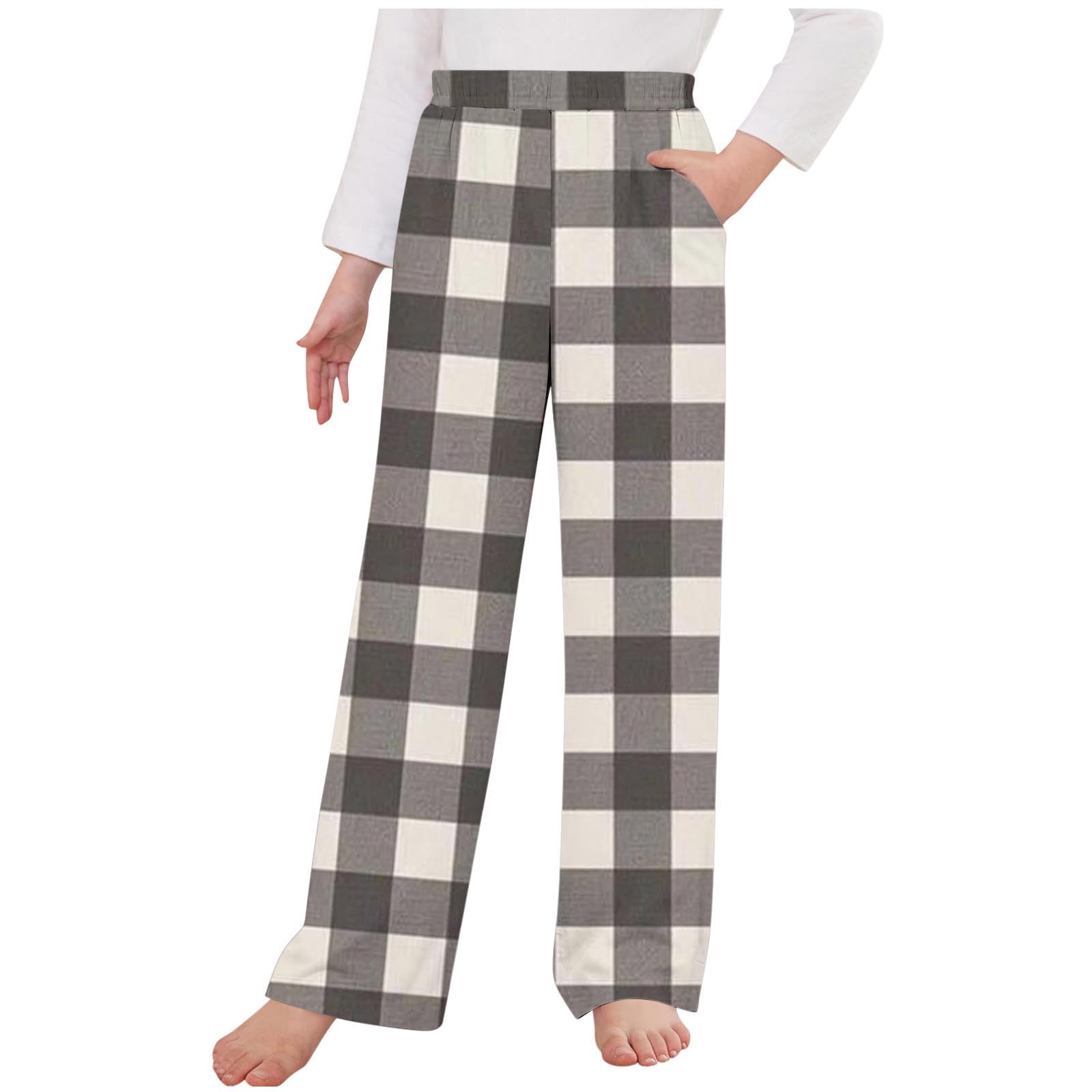 Pantalon de pyjama long à carreaux pour filles - Pantalon de pyjama doux à carreaux - Pantalon de pyjama à carreaux rouge pour femme avec poches