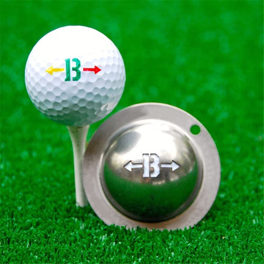 Joayuezo DIY Ball Marker Stainless Steel Golf Balls Marker Stencil Personalized Golf Ball Liner Golf Ball Drawing Alignment Stencils Marking Tool (B)