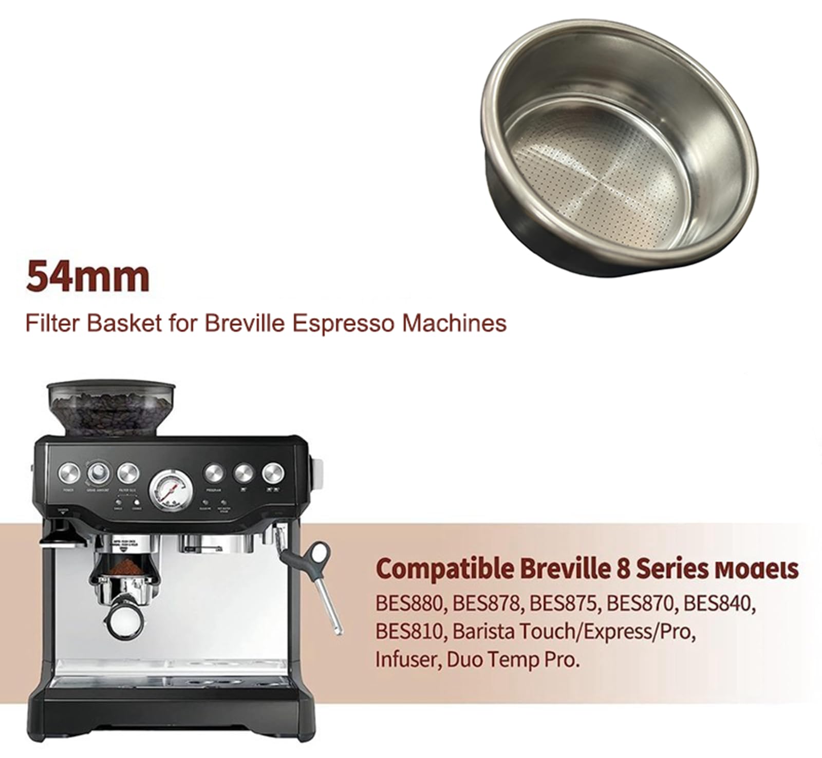 Amazon.com: 54mm Portafilter Filter Basket for Breville Espresso