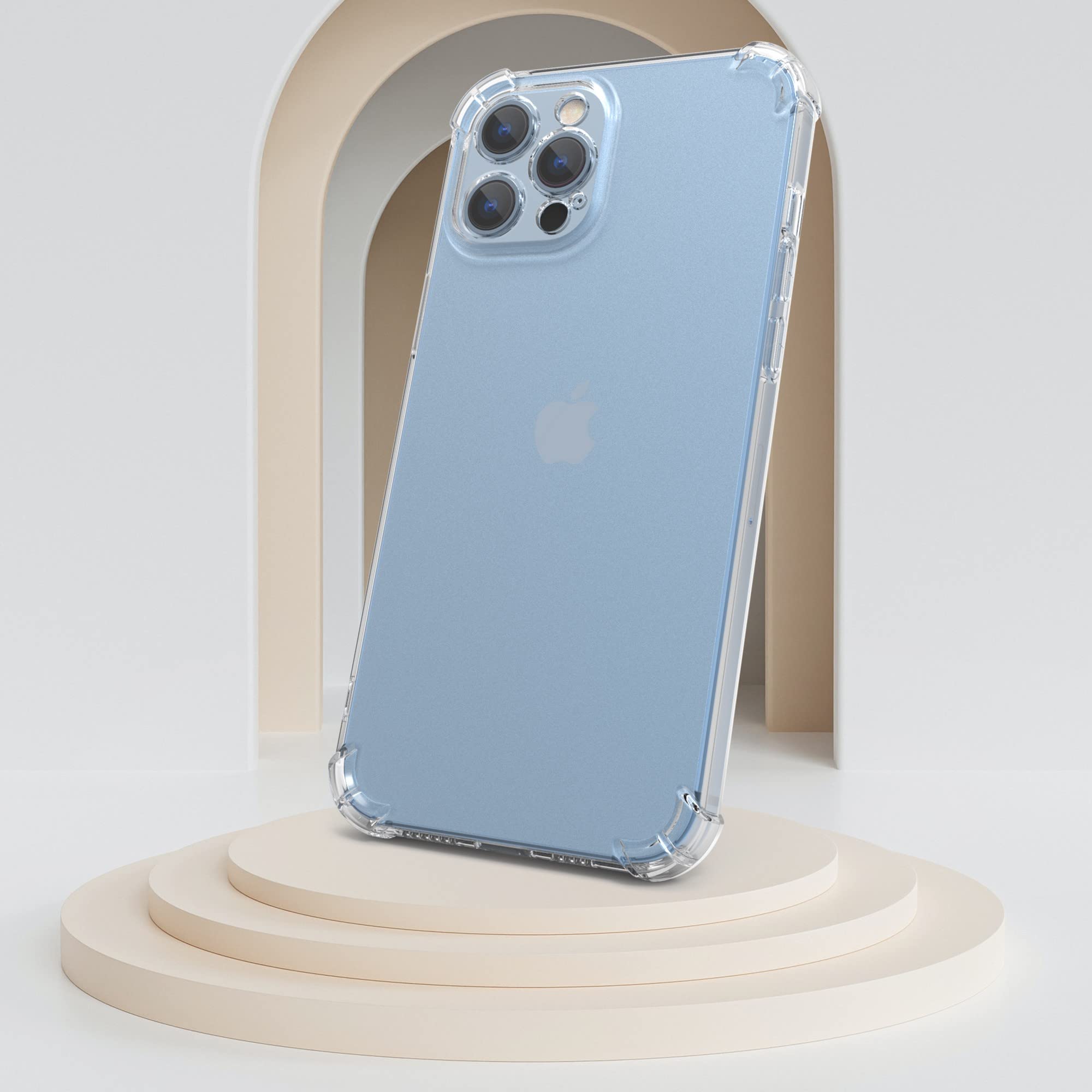 Lanhiem Custodia per iPhone 13 Pro (6,1), iPhone 13 Pro Case 360 gradi, antiurto, in metallo, resistente alla polvere, con pellicola protettiva integrata, colore nero