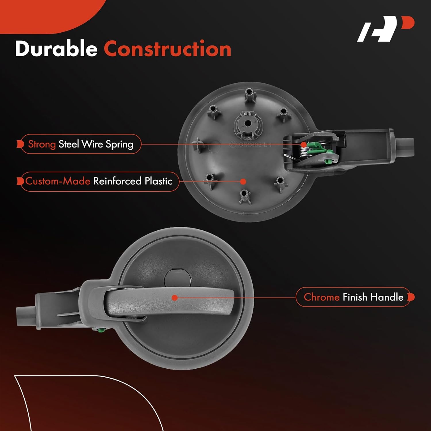 A-Premium Front Left Driver Side Interior Door Handle Compatible with Dodge Avenger 2008 2009 2010, Gray, Replace# 1FU95XDBAB, D21FV231DVAC