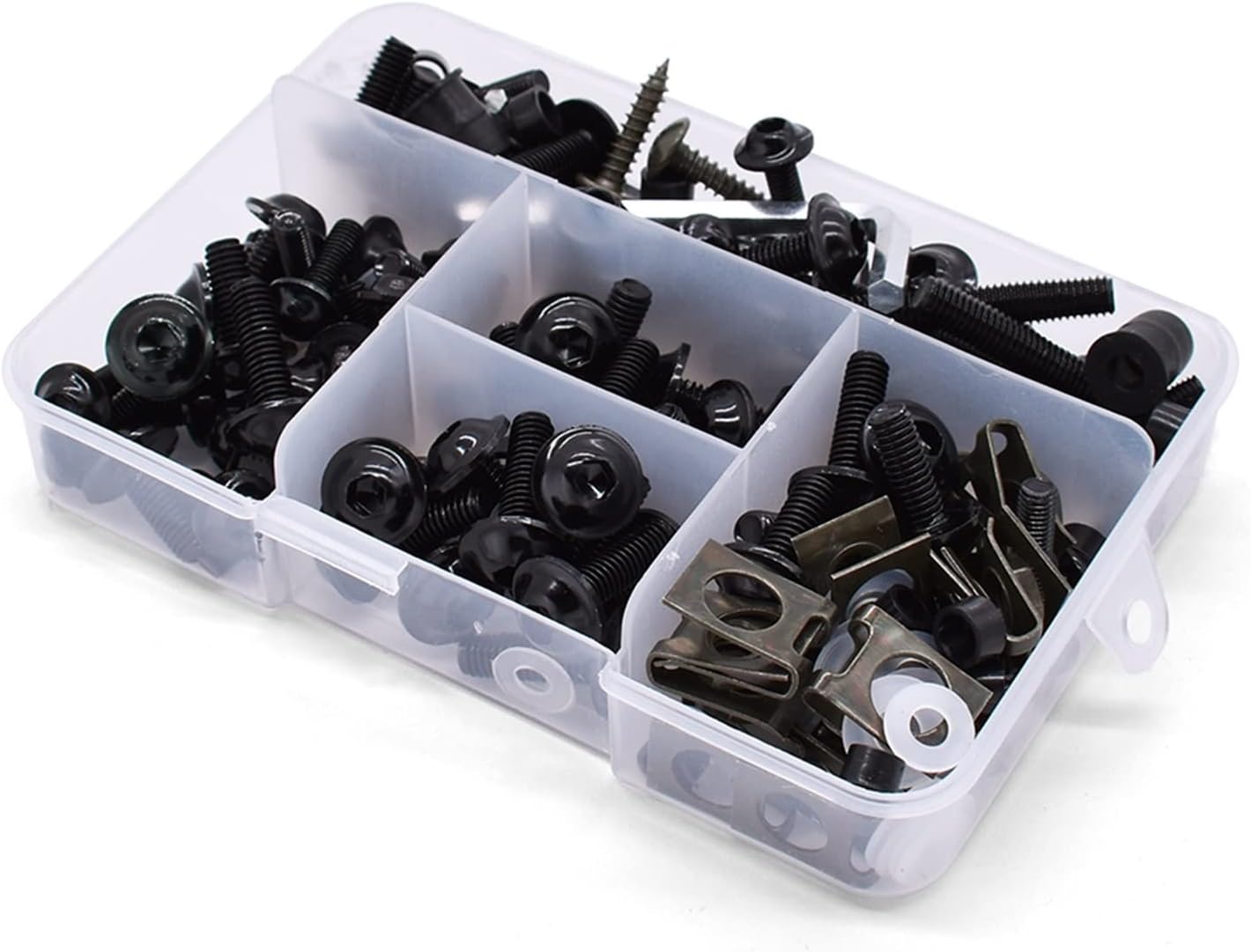 Bodywork Screws Universal Motorcycle Fairing Screw Spring Bolts Kit Body Fastener Clips for H-ONDA CRF230F XR230 XR250 XR400 CRF 230F XR 250 XR 230 (Color : Black)