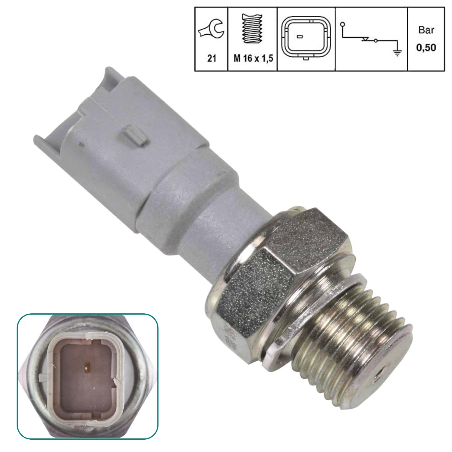 Interruttore sensore pressione olio motore compatibile con veicoli di marca Citroen, Fiat, Ford, Peugeot, Volvo OEM 1131C5 1131K5 9631846480 8353002040