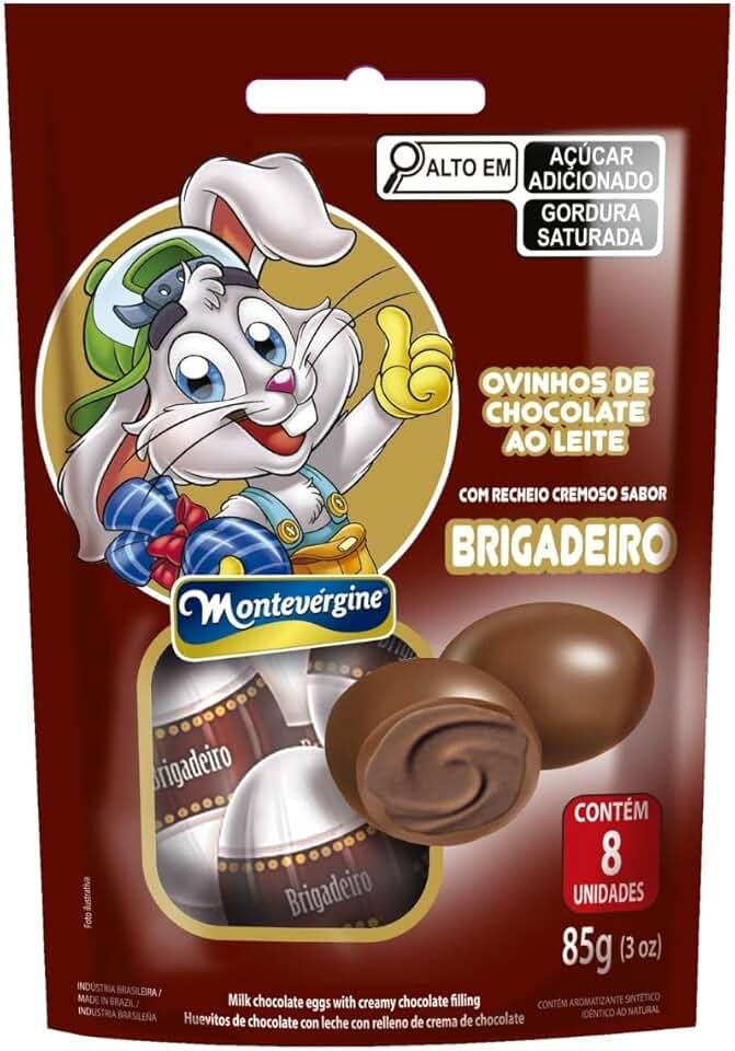Ovinhos de Chocolate Recheio Brigadeiro 85g - Montevérgine