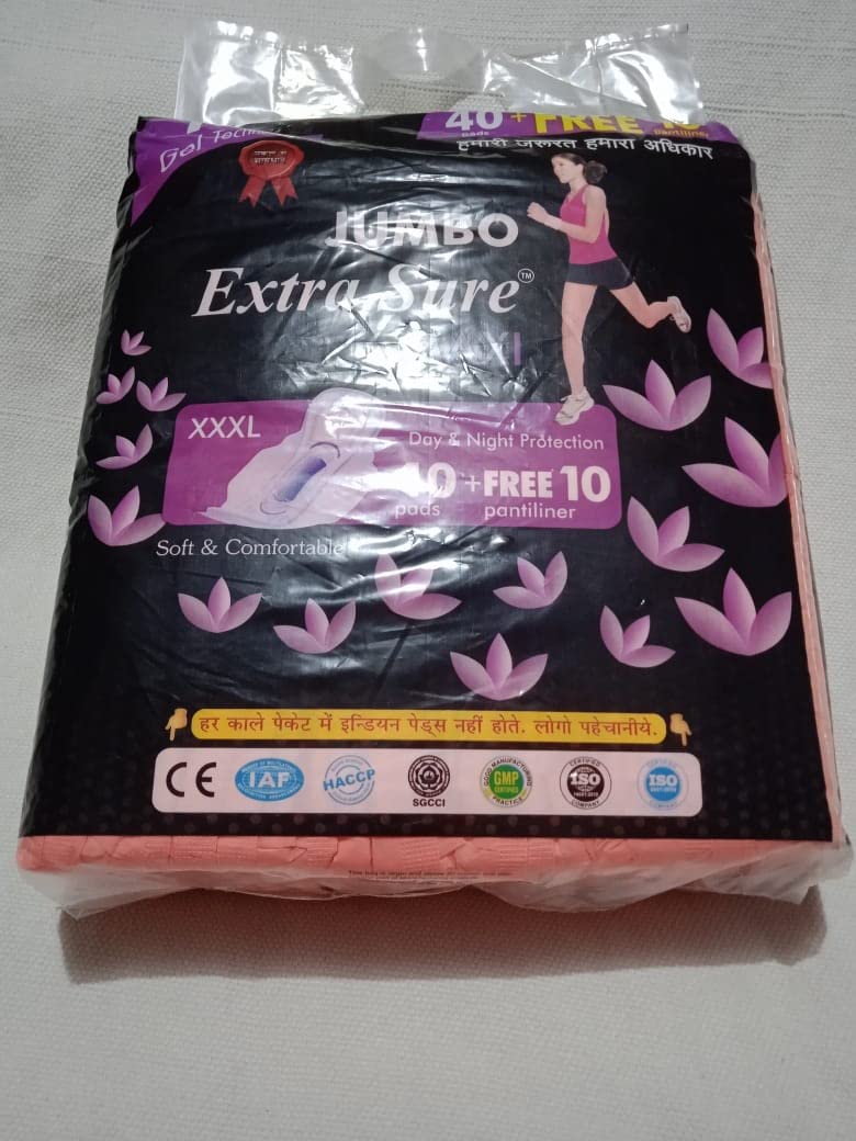 Hygiene Sanitary Pads/Dry Net Pads (Size Jumbo,40 Pads + Free 10 Pantiliner), Pack of 50 (B0B6WB4NS6) Amazon Price History, Amazon Price Tracker