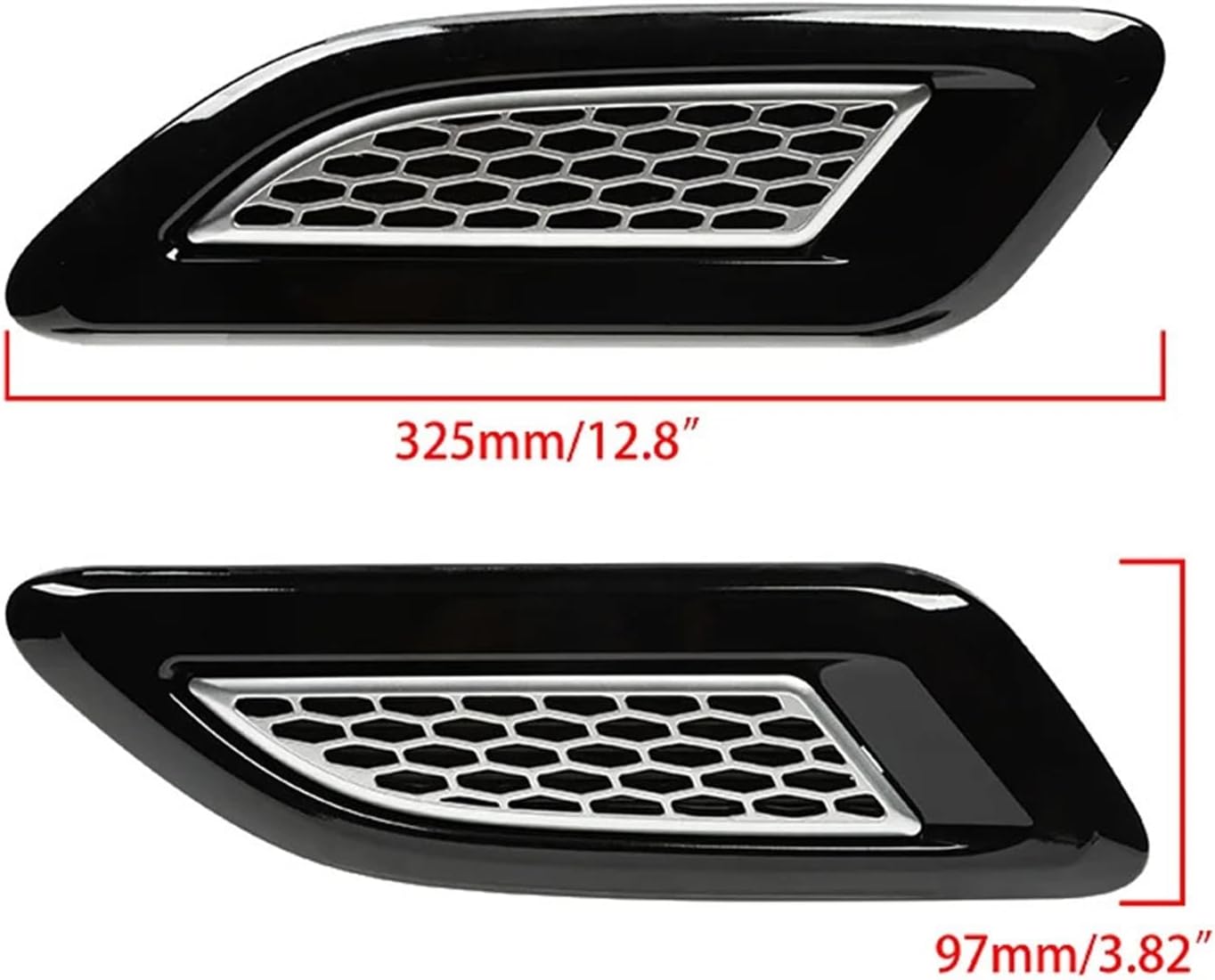 Universal Car Hood Scoop Decoration Cover Fit for Kia Rio 4 Hyundai Creta Prado 120 150 Chevrolet Cobalt Fj Cruiser Jeep Wrangler(Black and Silver)