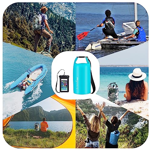 OMGear Waterproof Dry Bag Camping Dry Sack With Phone Pouch 40L/30L/20L/10L/5L Floating Dry Sack for Kayaking Boating Outdoors Activities(Teal,40L) by OMGear - Image 5