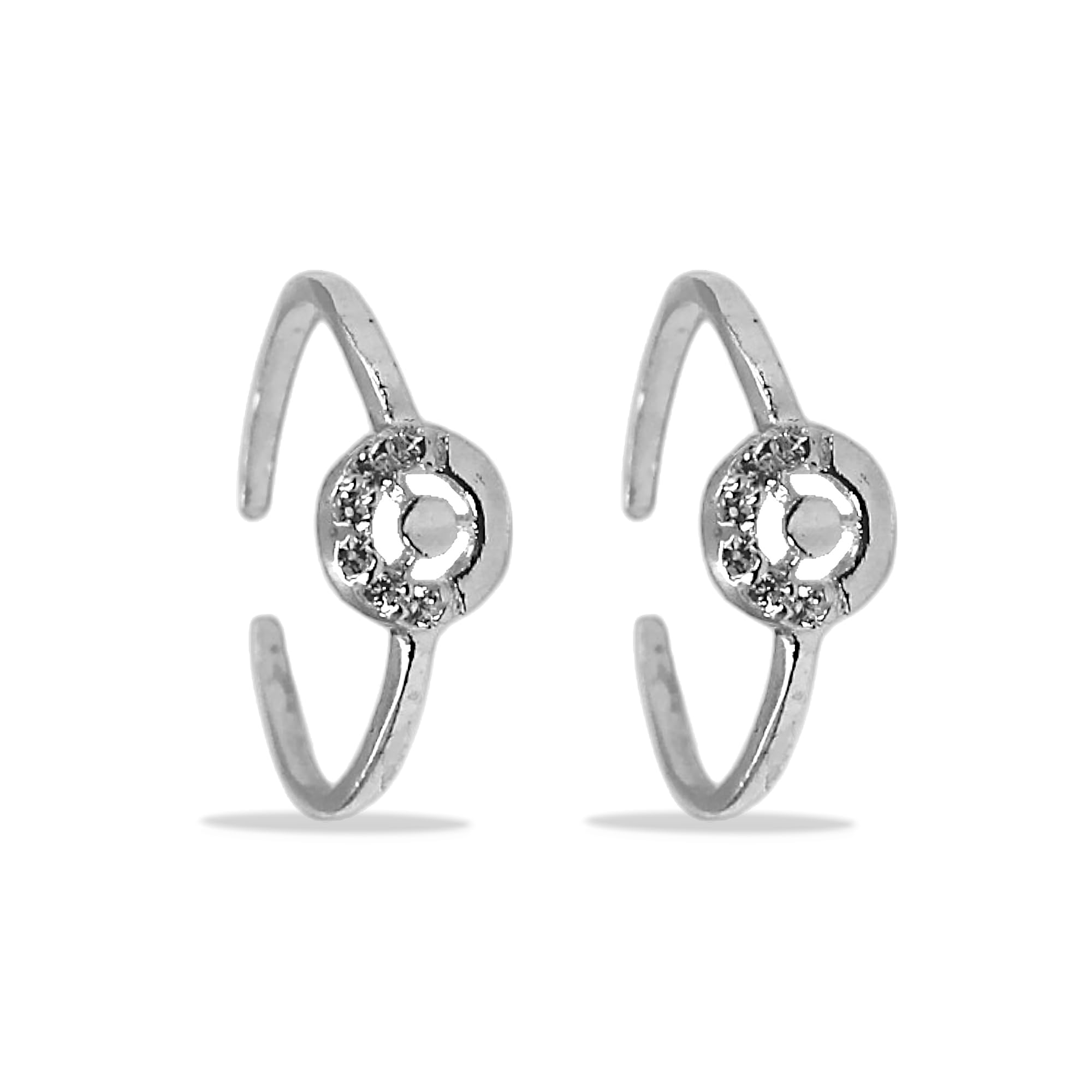 925 Sterling Silver Adjustable Round CZ Toering for Women-image-26