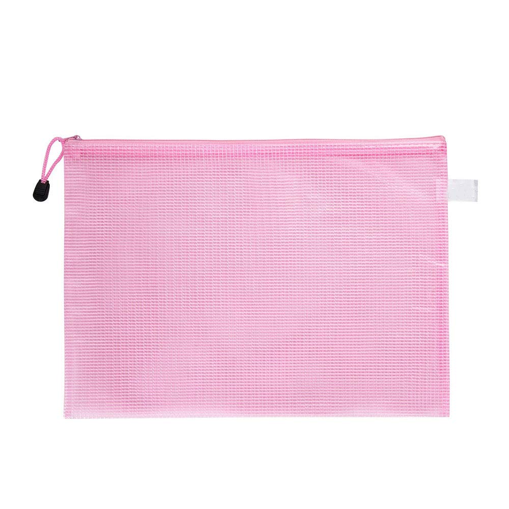Zipper File Wallet A3/A4/A5 Zipper File Bags, 5 Pieces File Document Bags Waterproof Document Wallets for School, Office, Homework, File Storage, Paper Organization (A4, Pink)