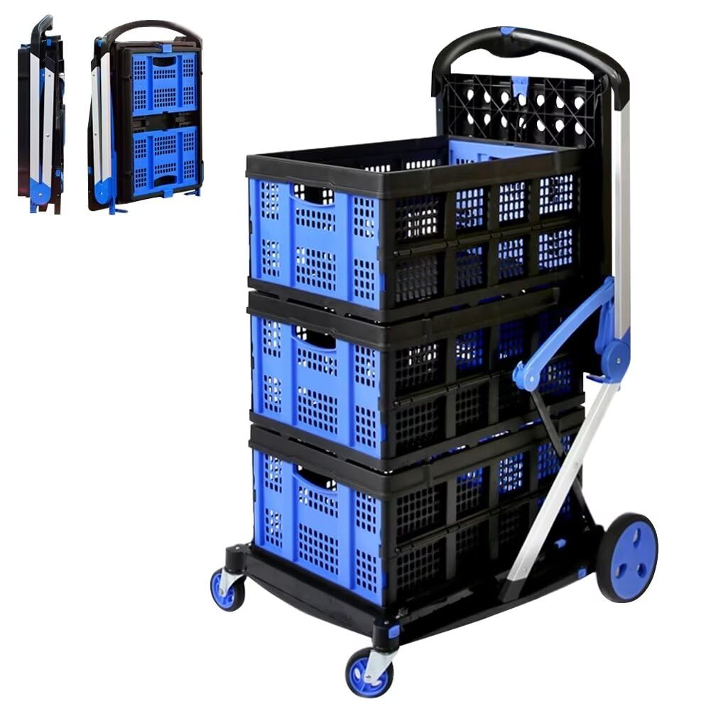 折りたたみキャリーカート 黒と青 Amazon.co.jp: YOUDUO カート 折りたたみ キャリーカート 台車 軽量