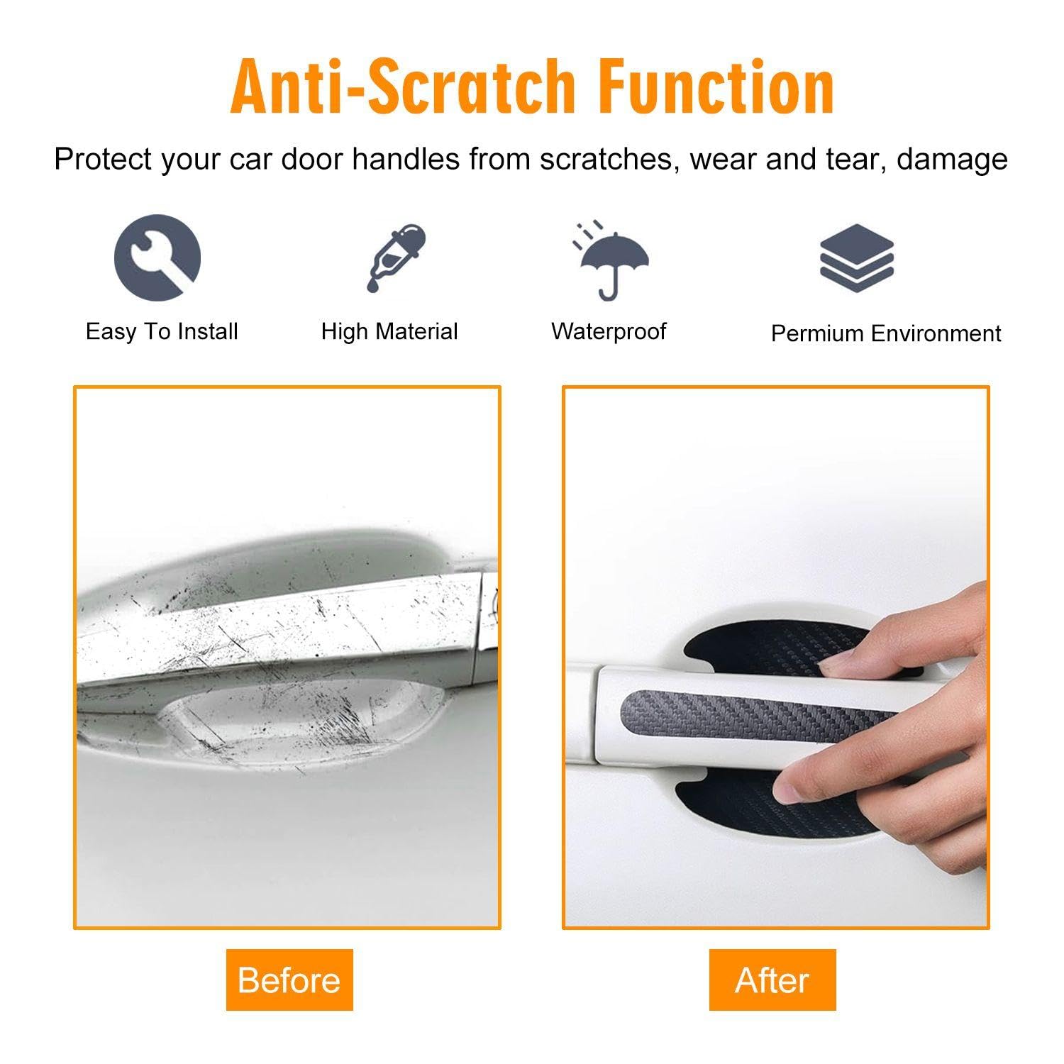 8 Adesivi Antigraffio Per Auto - Protezione Maniglie E Carrozzeria - Foto 9