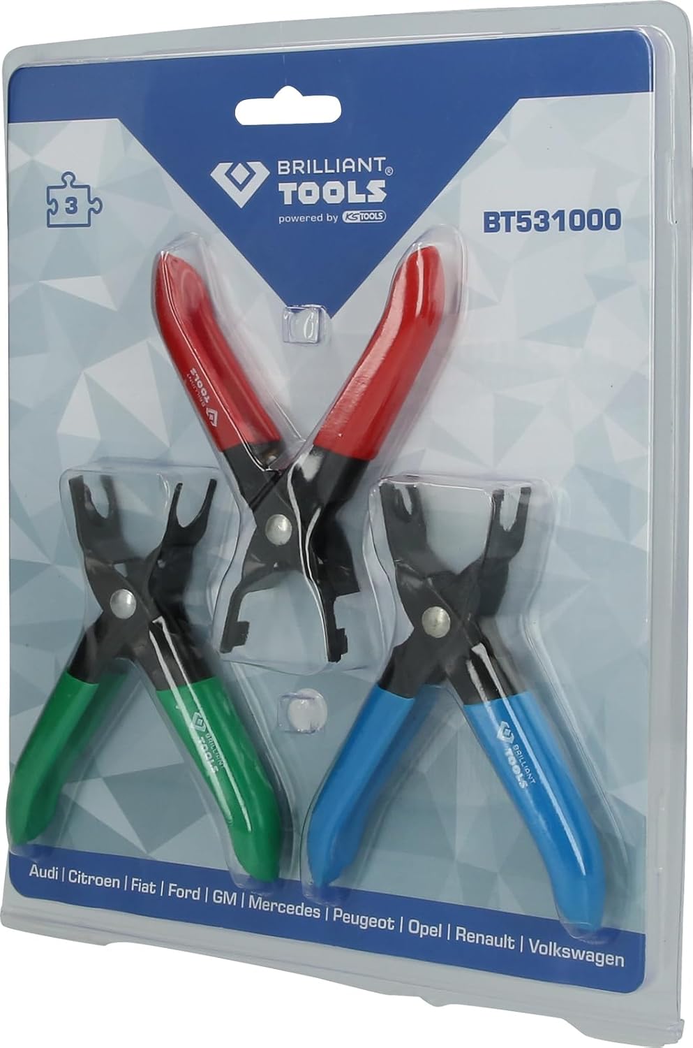 Brilliant Tools BT531000 3-Piece Set Fuel Line Release Tool Kit