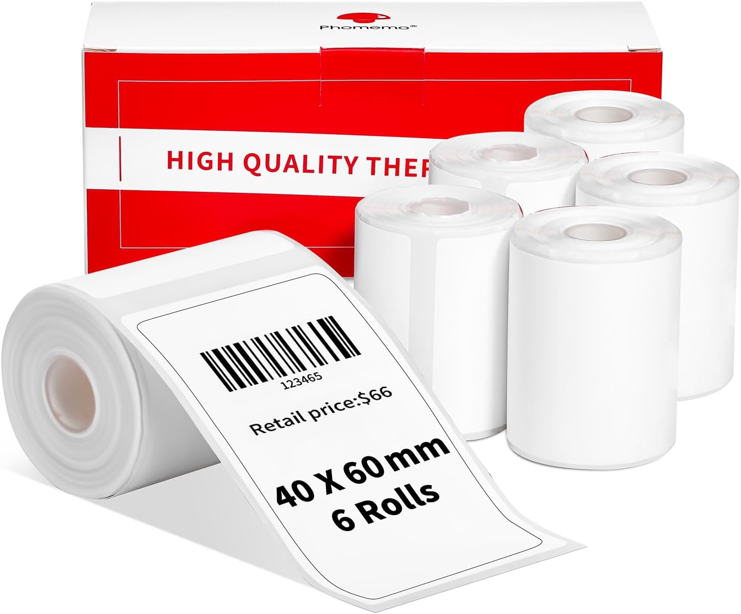 6 Rouleaux D'éTiquettes Phomemo M120/M110, 1.96 X 1.18 (50 X 30 Mm 6 Rouleaux D'éTiquettes Phomemo M120/M110, 1.96 X 1.18 (50 X 30 Mm
