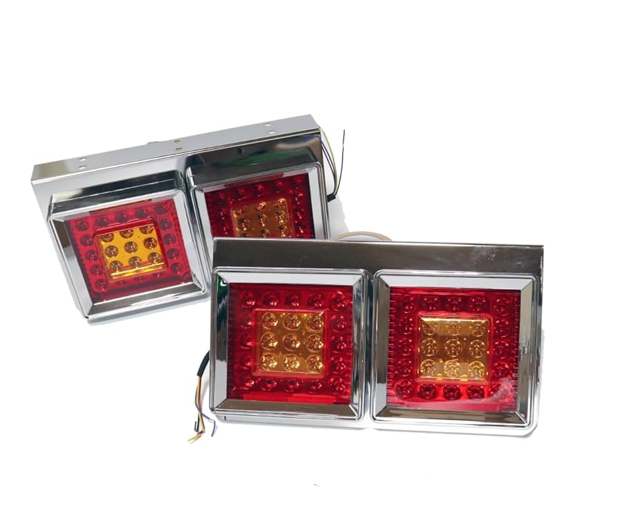 トラックテールランプ 2個セット Amazon | X-STYLE トラック テールランプ 24V 黄 赤 2連 LED