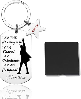 Hamilton Keychain - Hamilton Merch & Broadway Gifts for Musical Fans, Themed Keyring with Inspirational Quote, Collectible Fan Gift for All Ages
