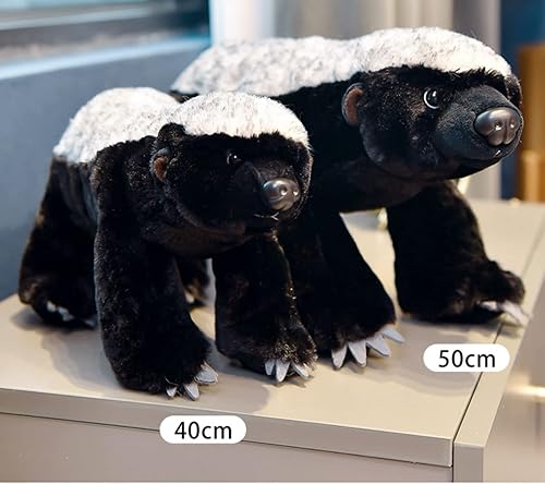 Miniatura 8 de FRANKIEZHOU Peluche de tejón de miel, negro de 15.75 pulgadas, juguete de peluche realista de tejón, juguete de peluche de tejón de miel, regalo de