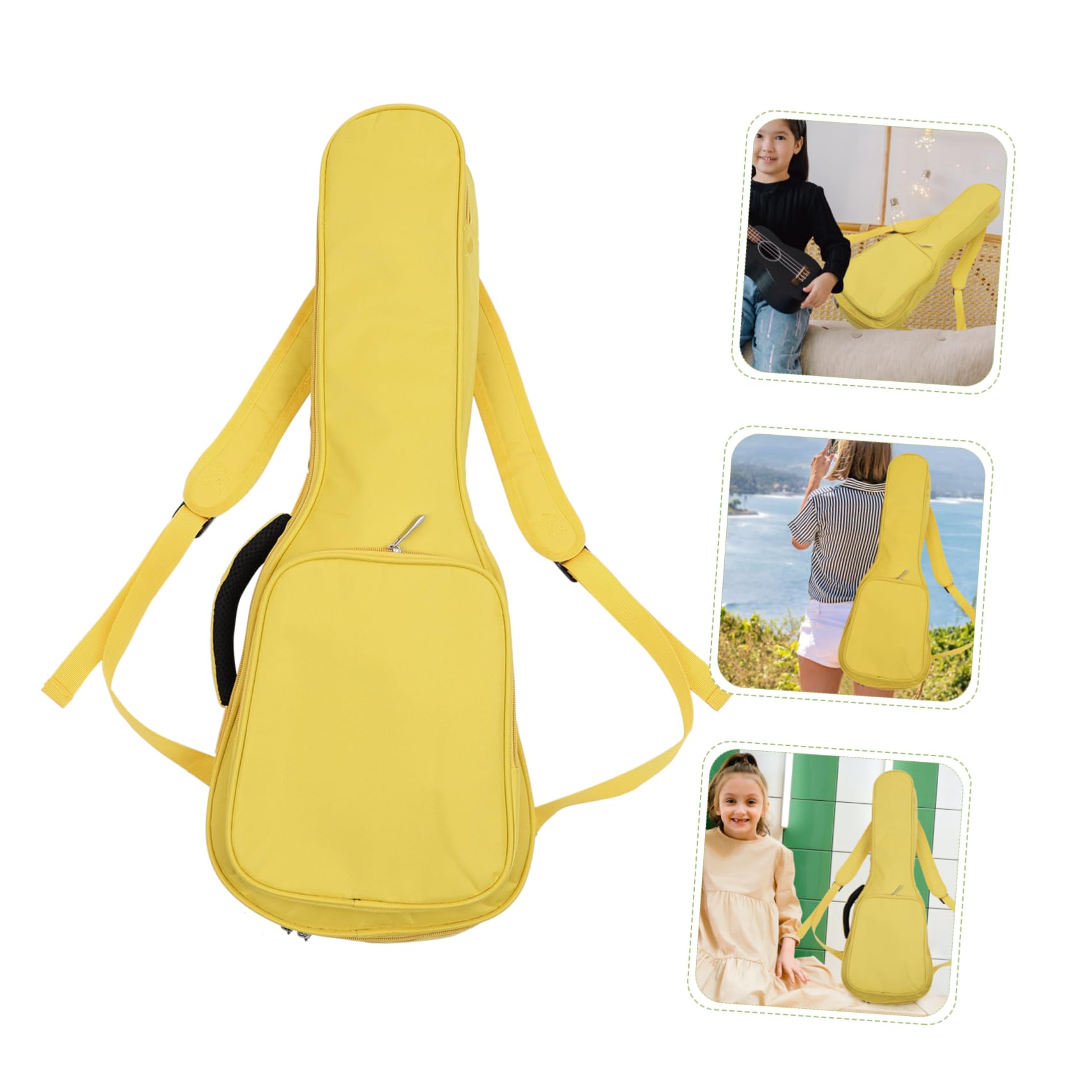 GALPADA Bolsa para Ukelele Acolchada de Oxford Resistente y Forro Grueso, Capacidad Grande, Tamaño para 26/27 Pulgadas, Adecuado para Transportar Ukeleles Amarillos