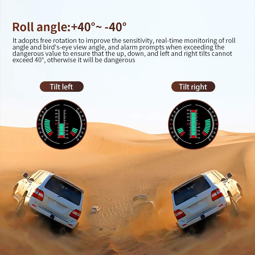 Head Up Display Auto GPS HUD Car Head Up Display off-Road 4X4 Inclinometro GPS Pannello Digitale Tachimetro Inclinazione Bussola automobilistica Altitudine Orologio Head Up Display