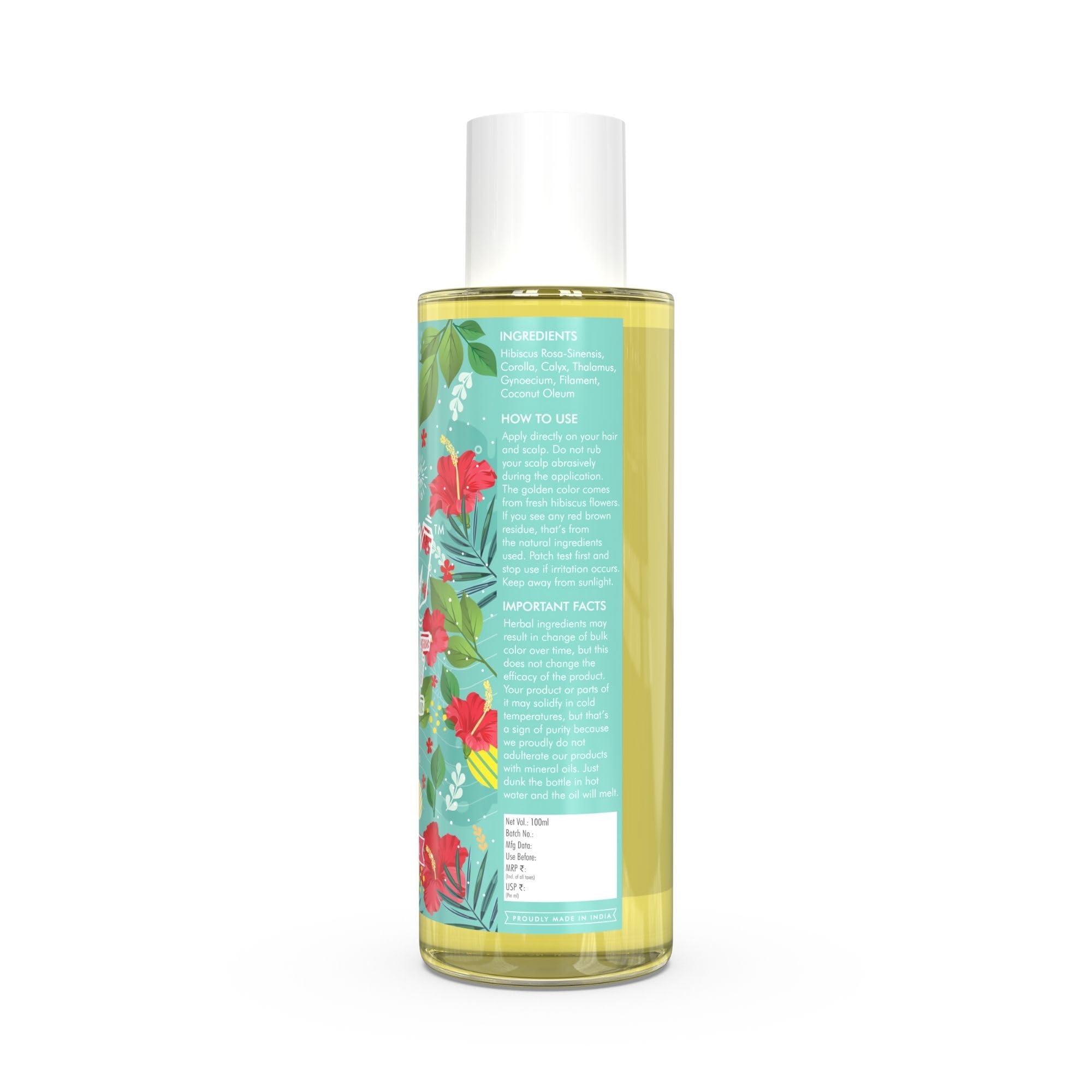 Hibiscus Monkey HM Love Scalp & Hair Oil | Promotes Hair Growth & Reduces Hair Fall | Scalp Nourishment | Anti-Hair Frizz | Fresh Hibiscus Flower, Coconut Milk oil | Natural, No Mineral oil, Chemical Free | Unisex | 100 ML