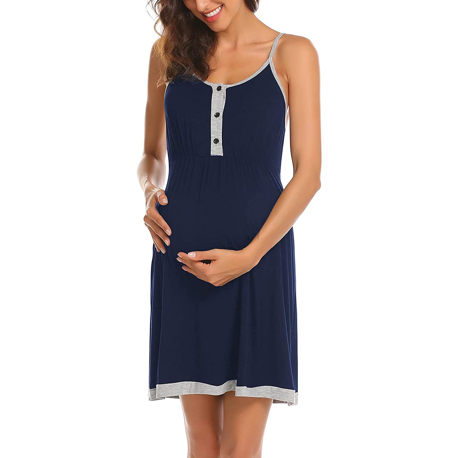 CYGE Camicia da Notte Premaman da Donna Camicia da Notte Camicia da Notte Senza Maniche per Allattamento al Seno Camicia da Notte da Donna
