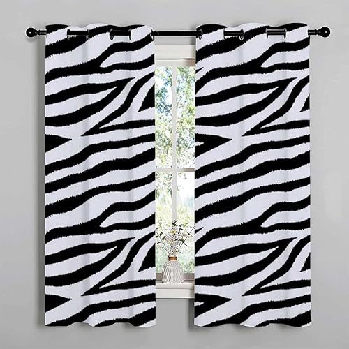 Cortinas para Habitacion Cortinas para Habitacion - Cortina opaca colorida de cebra moderna para puerta, tela opaca de 110 pulgadas de ancho por 96