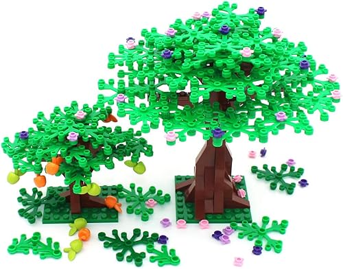 Miniatura 2 de Juegos de construcción de árboles, juguetes de bloques de jardín, parque, árboles y plantas, flores, accesorios botánicos clásicos, ladrillos para