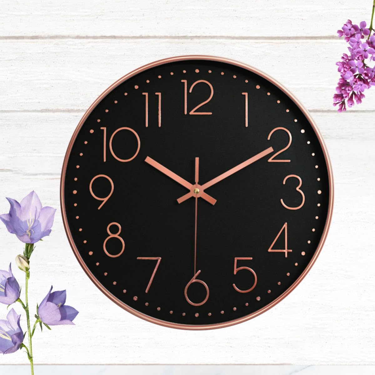 Didiseaon Reloj de Pared Digital Moderno Negro de PVC y Vidrio, Silencioso