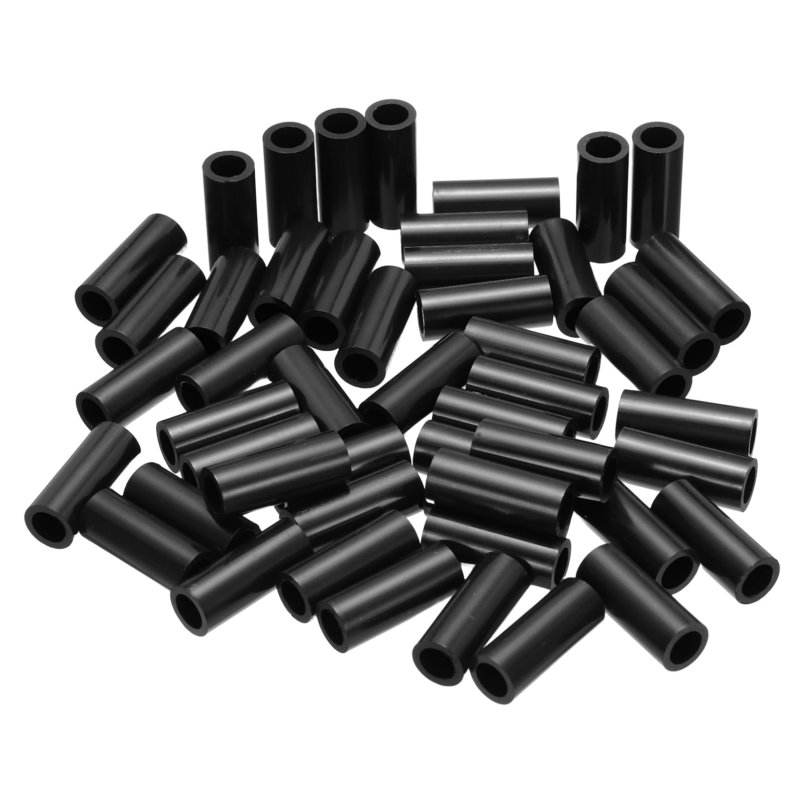 PATIKIL 50Pcs M4 ABS Spacers M6 x 9mm OD x 22mm L Plastic Round Spacer Washers Black Standoff Nut Unthreaded for Screws Bolts Electrical Outlet