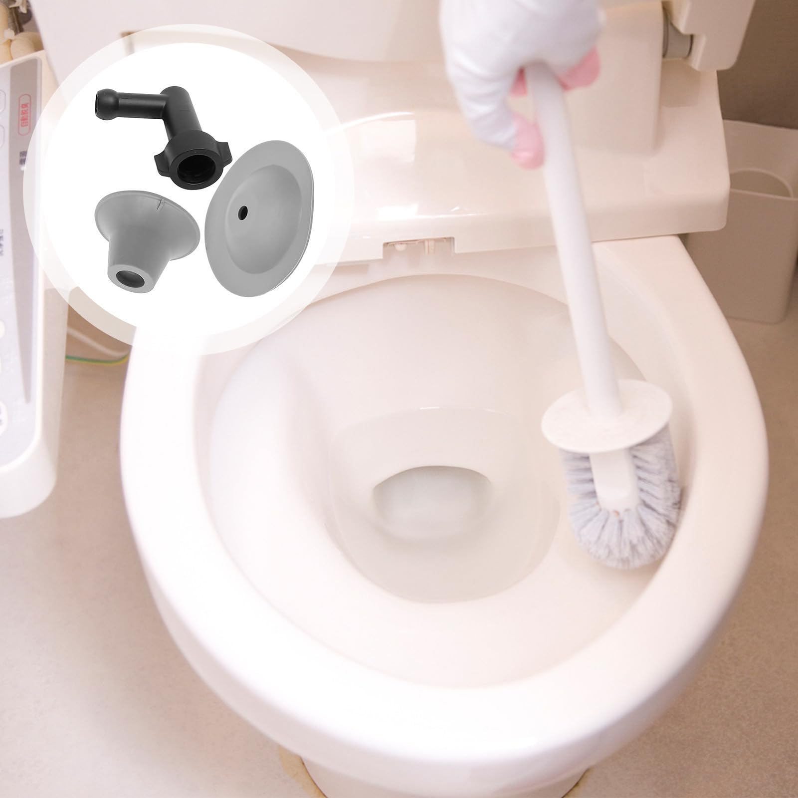 Desatascador Blanco Flexible Cabezal Giratorio de Inodoro | Plástico, Mango Ergonómico, Limpieza de Drenaje, Apto para Familias y Amigos, Ayuda Frente a Atascos Tuberías
