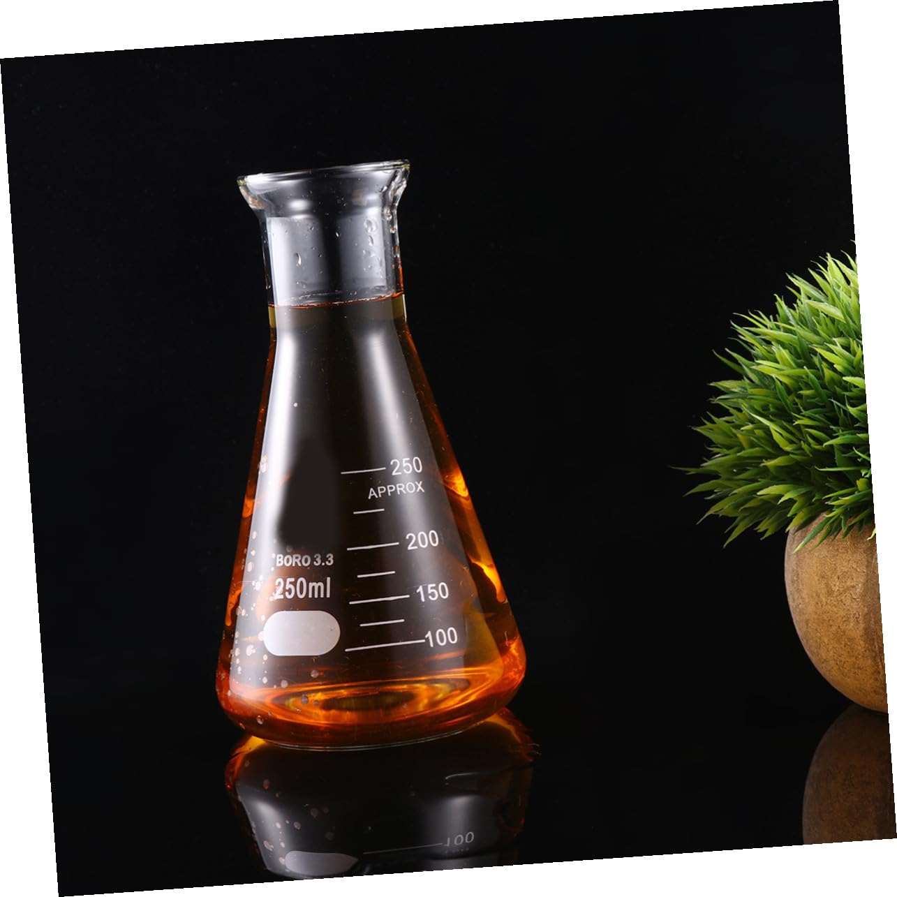POPETPOP 1 Pc Juego De Matraces De Erlenmeyer Matraz De Medir Matraz De Vidrio Para Estudiantes Matraz De Vidrio Para Laboratorio Tapa De Hidrofrasco De Boca Ancha Dosis De Triángulo