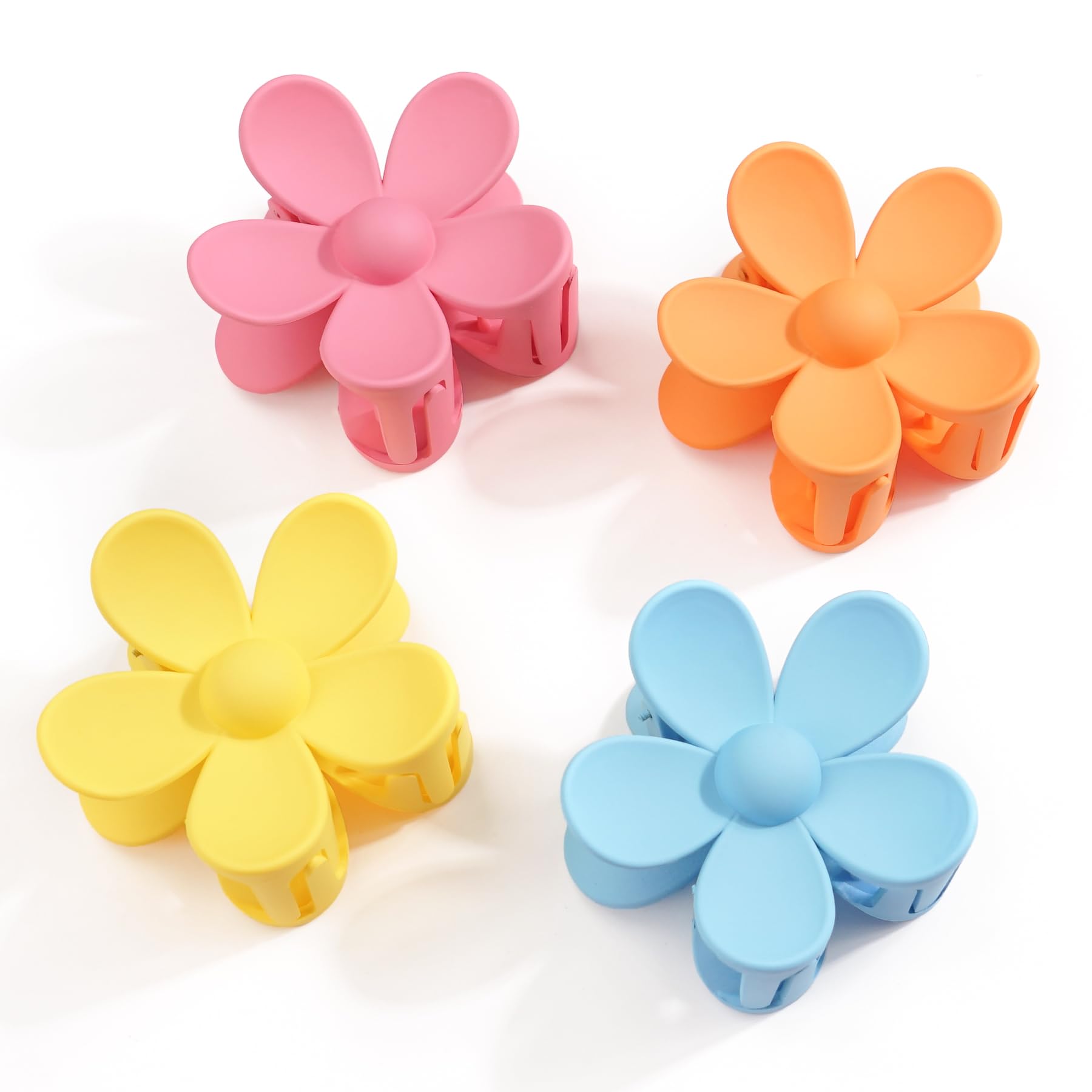 JOYOYO 4 Pcs Hair Flower Clips Medium Size Hair Claw Clips for Women Girls, Hair Clip Flower Women Clips Flower Hair Clips 3 Inches