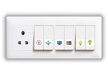 Kanuz_ Switch ID Sticker Home Office Electric Board Appliances Message Boards & Signs (Off White Sticker)