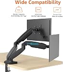 Amazon Basics Gas Spring Dual Monitor Arm Desk Mount, Adjustable Tension, Fits 38.1–68.6 cm Monitors, Supports 2–7kg Each Arm, VESA 75x75/100x100, Black
