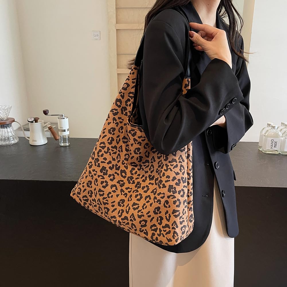 Borse Hobo in Pelle Scamosciata per Donna Borsa Morbida Borsa Grande capacità Borsa Stampata per Viaggi e Lavoro