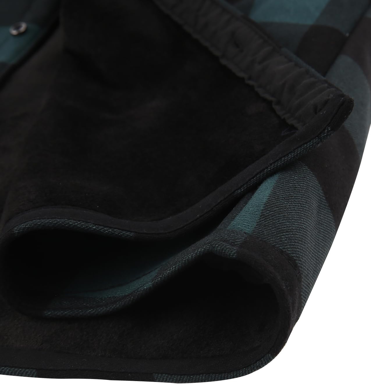 Mens Flannel Plaid Coral Fleece Lined Hooded Shirt Jacket Casual Long Sleeve Button Down Hoodie with Pockets