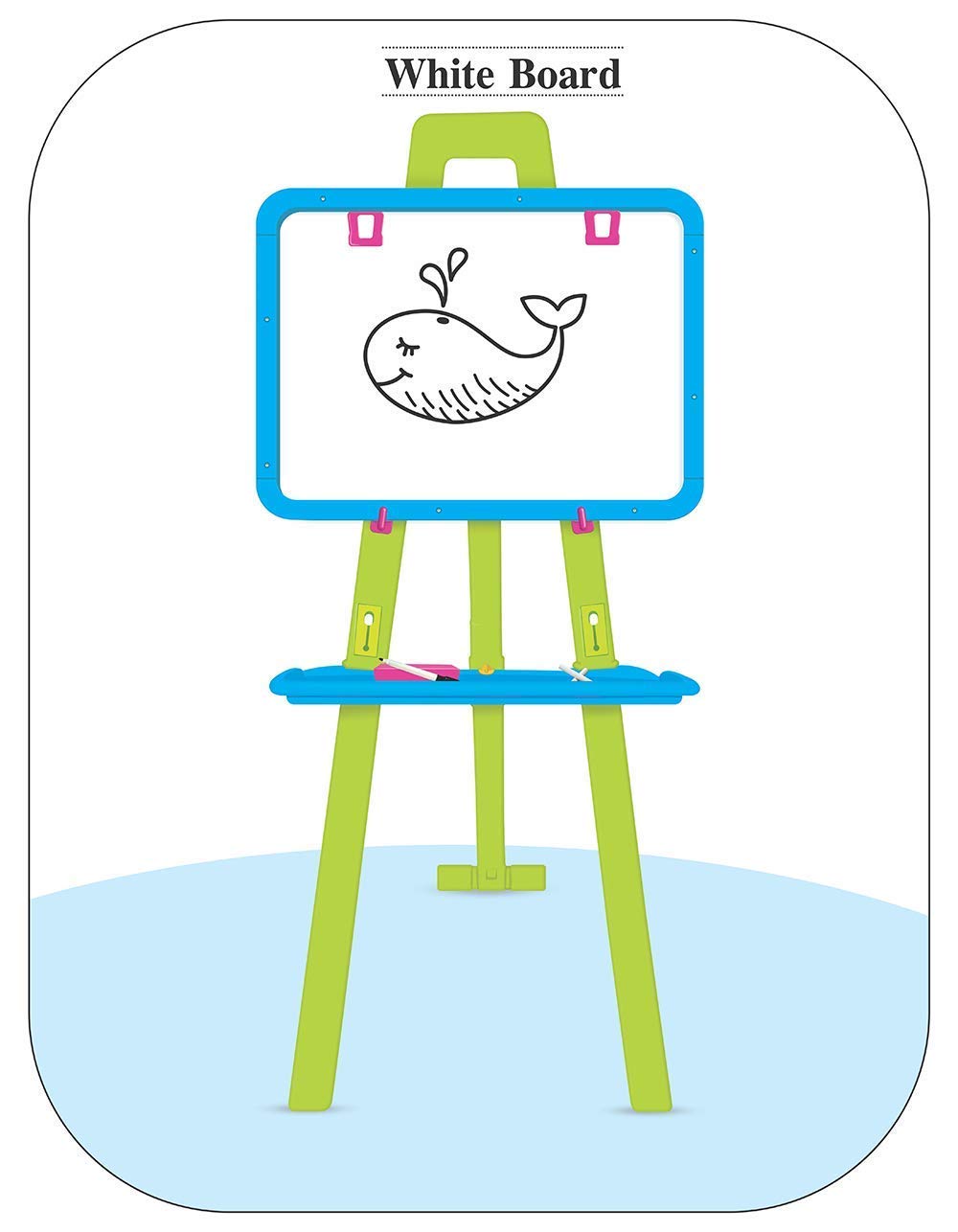 LONGMIRE Magnetic Writing Activity Board for Kids with Stand White Board Black Board for Boys Girls Board for Home Kids School with Plastic Frame Made in India (8 in 1 Easel Board) - Image 5 thumbnail