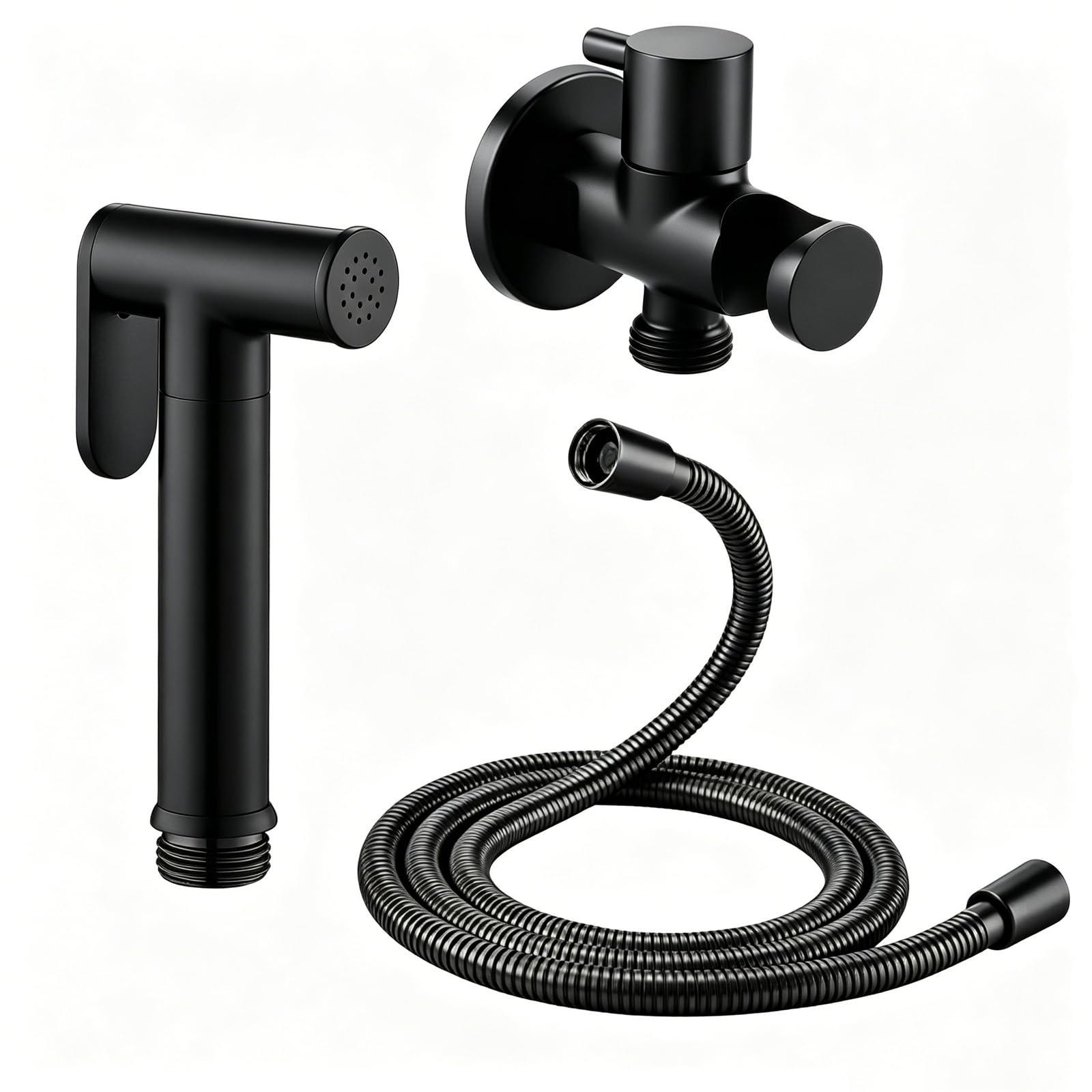 Bidet Handbrause für Toilette Schwarz Hand Bidet Sprayer Wandmontiert Messing Bidet Toilettensprüher Hochdruck Bidet Armaturen für WC, Persönliche Hygiene & Windelreinigung
