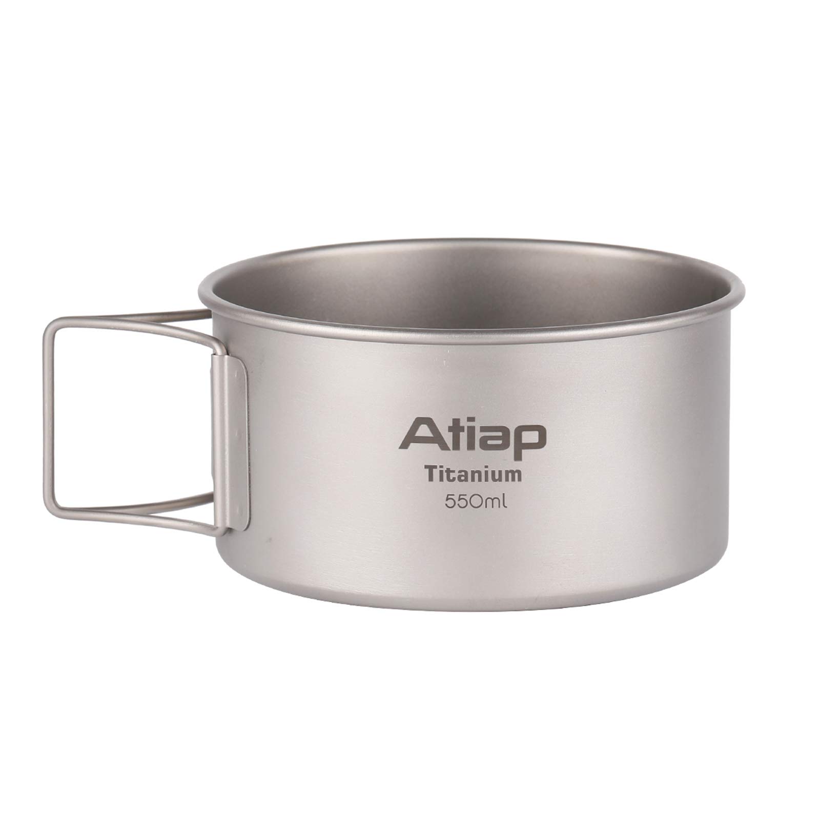 Titan-Schüssel-Topf mit faltbarem Griff, einwandige Titan-Kochgeschirr-Schüssel mit klappbarem Griff für Outdoor, Camping, Wandern, Picknick (550 ml)