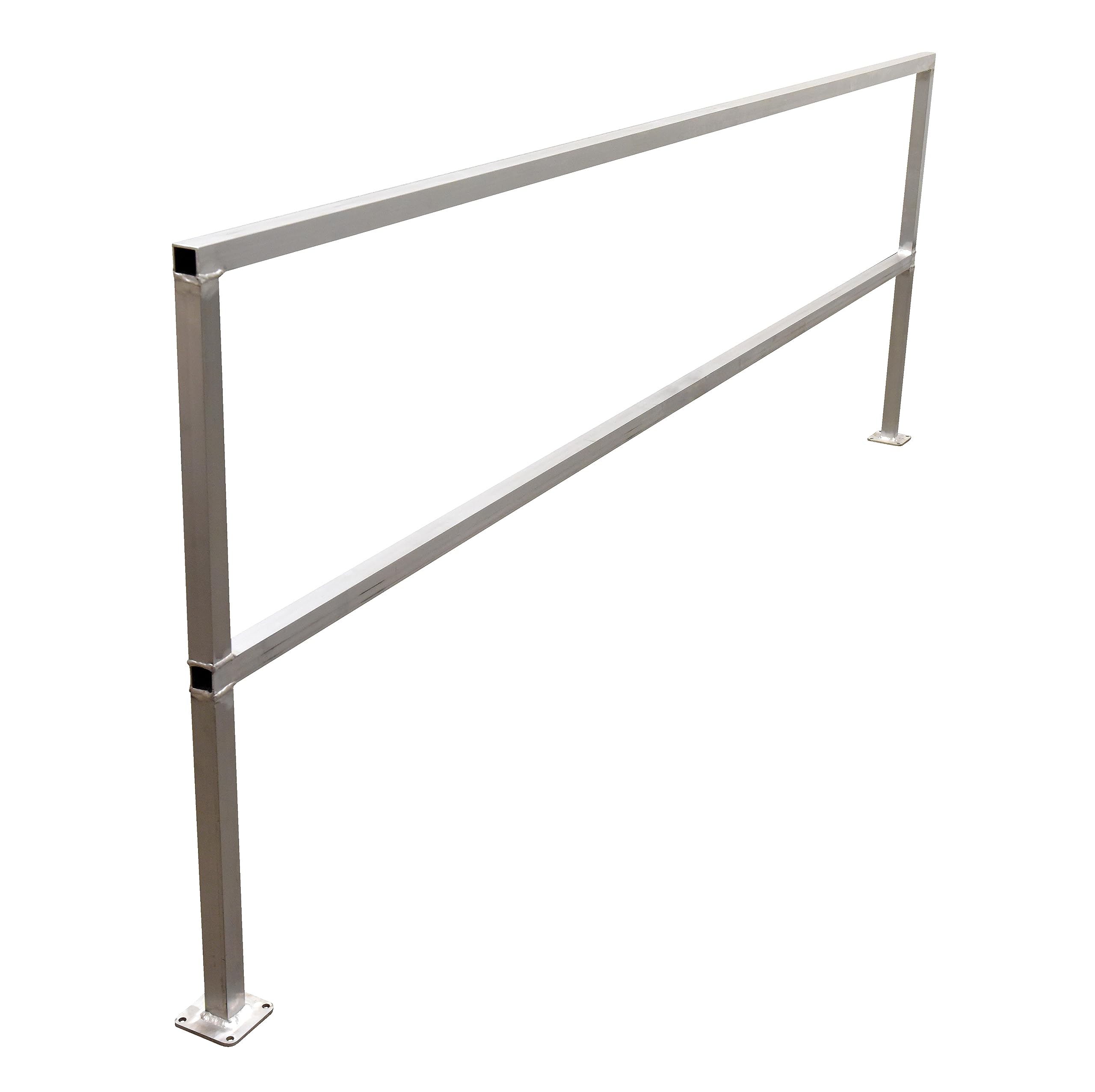 Vestil SQ-A-120 Aluminum Safety Handrail 122-1/2 in. x 4 in. x 42 in. Silver