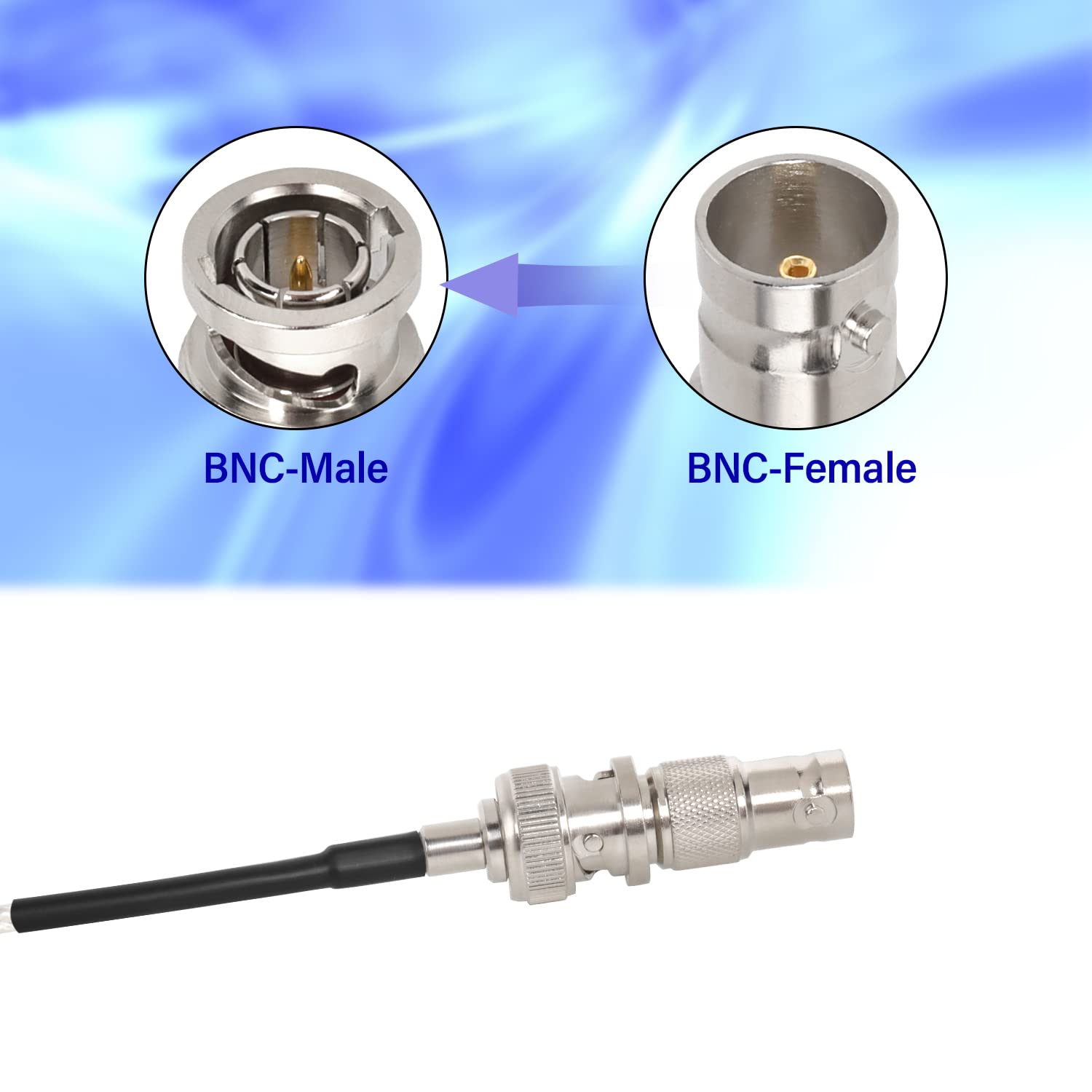 Adaptateur Double BNC Type D – Connecteur Châssis Femelle-Femelle Plaqué Or, Coupleur SDI Vidéo Coaxial Robuste