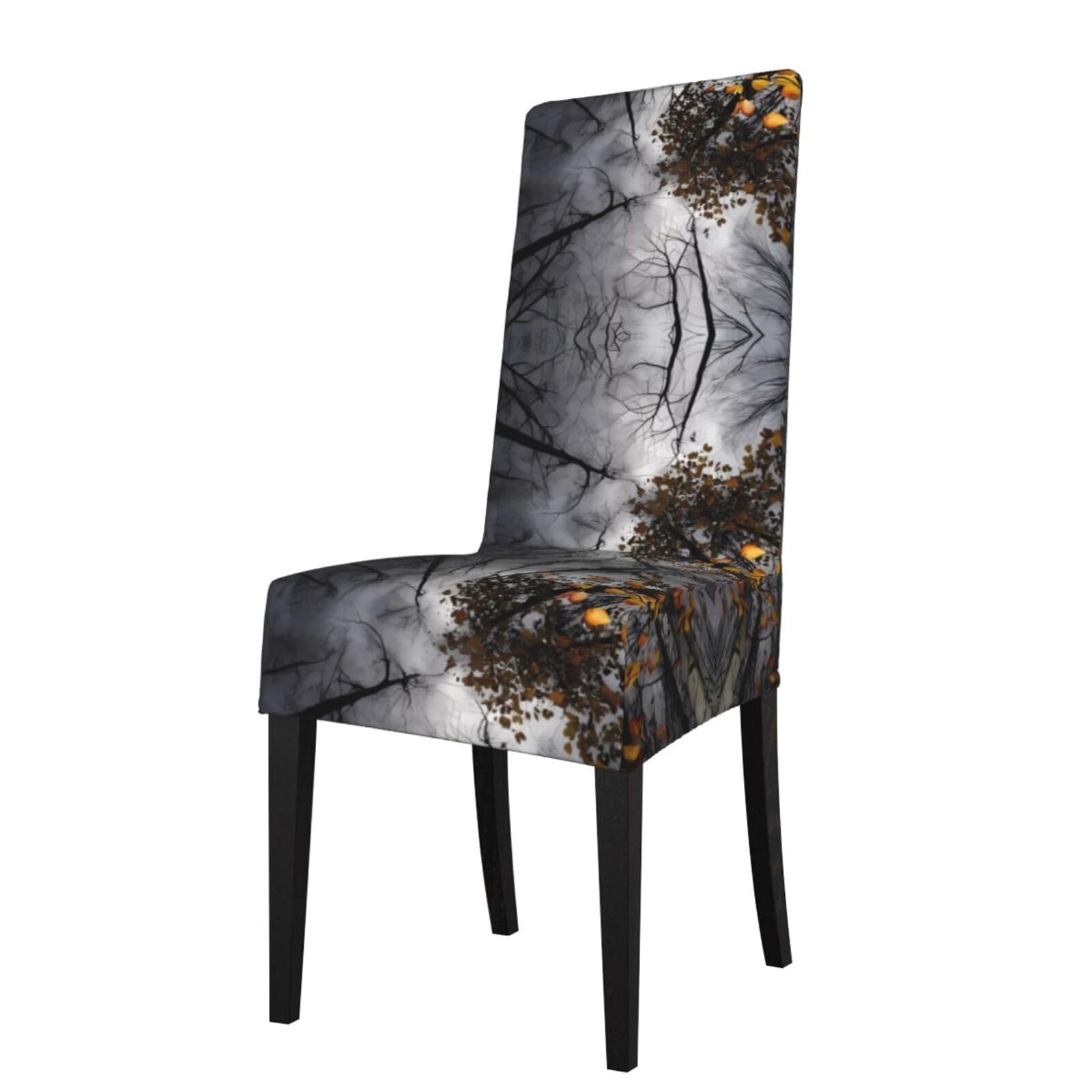 Yyhwhjde Black Sky Through The Tree Prints Protection Cover For Dining Chair – Stretch Slipcovers For A Fresh, Refreshed Dining Room Look!