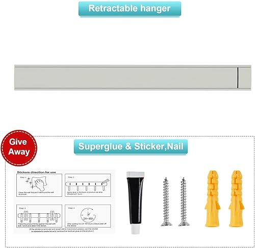 Miniatura 6 de Tendedero plegable para interiores, organización del cuarto de lavado, estantes de secado montados en la pared, estante de secado de ropa plegable,
