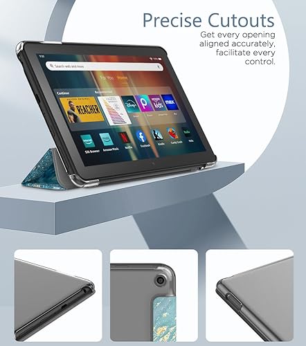 Miniatura 4 de MoKo Funda compatible con Tienda Kindle Fire HD 8 y 8 Plus (1210 generación, versión 20222020) de 8 pulgadas, cubierta de piel sintética con triple