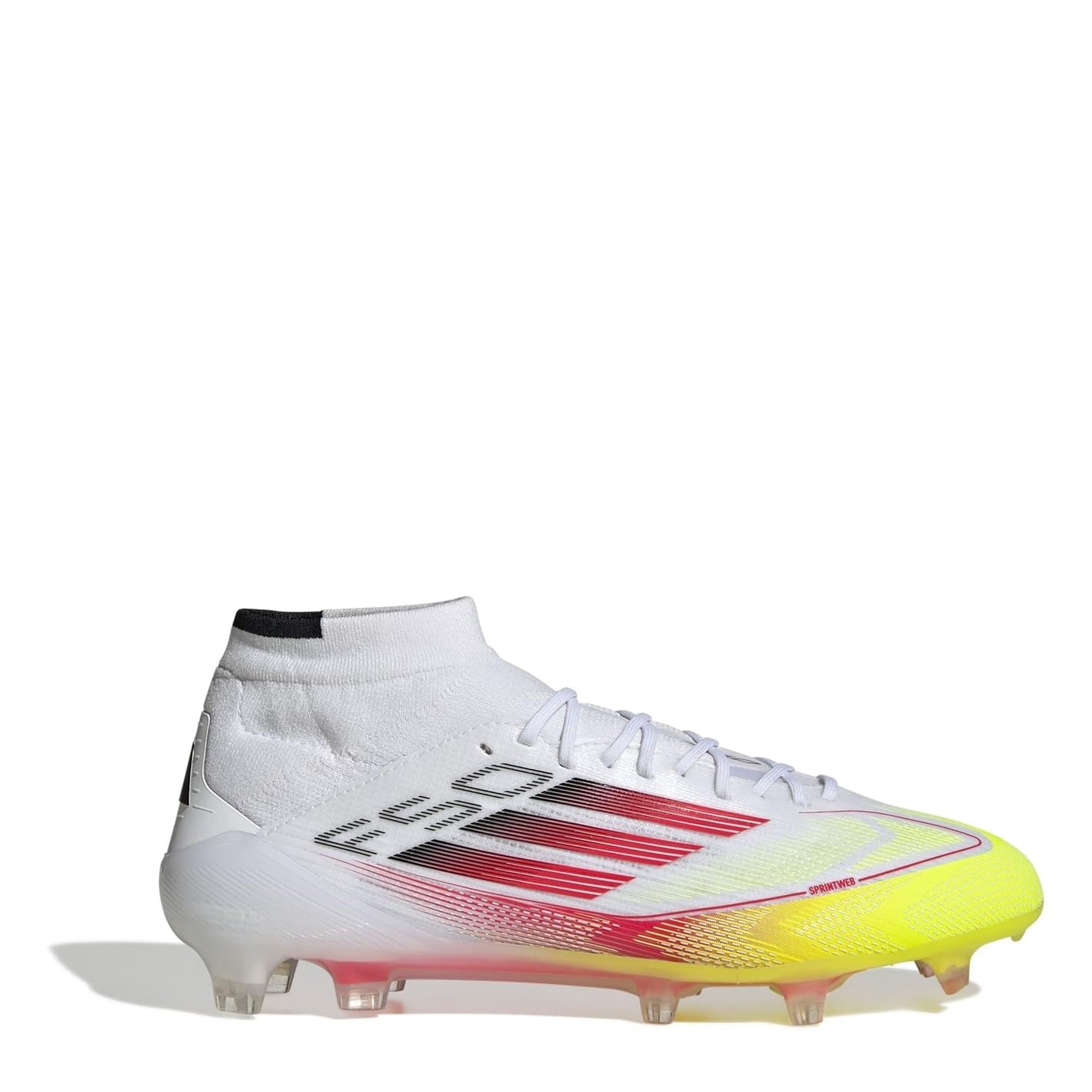 adidas Chaussures de football pour femme F50 Elite Mid FG - EU 38 2/3 Cloud White / Lucid Red / Solar Yellow