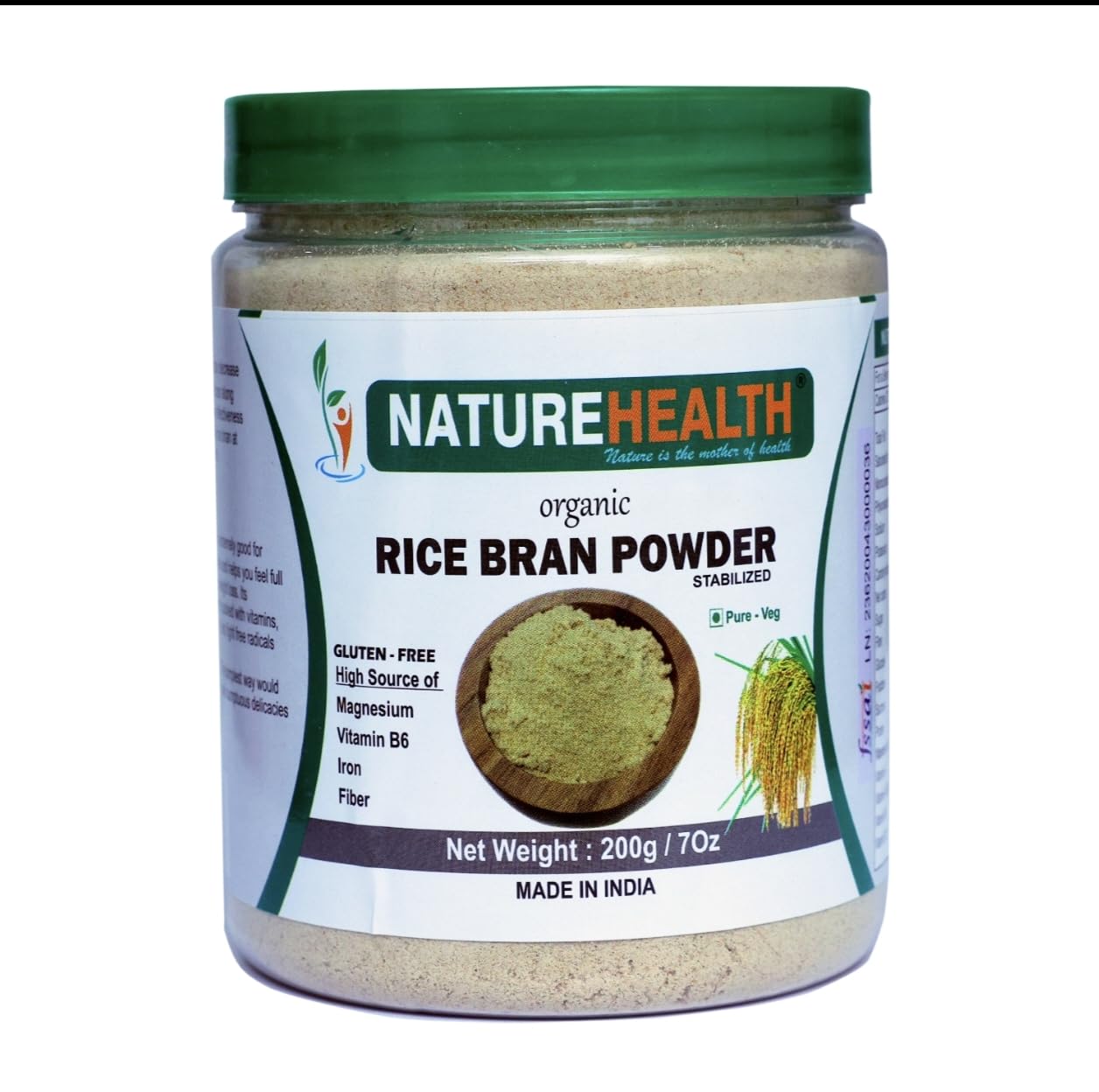 rice bran powder organic purified stabilized by NATUREHEALTH (200grams) super food, made for human consuption-picture-23
