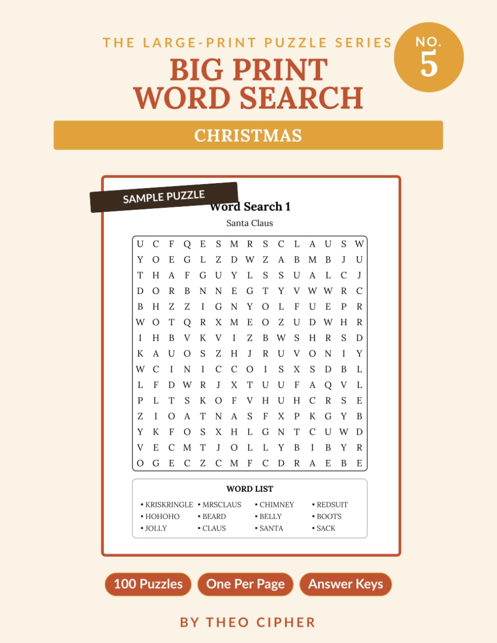 Big Print Word Search: No. 5 — Christmas