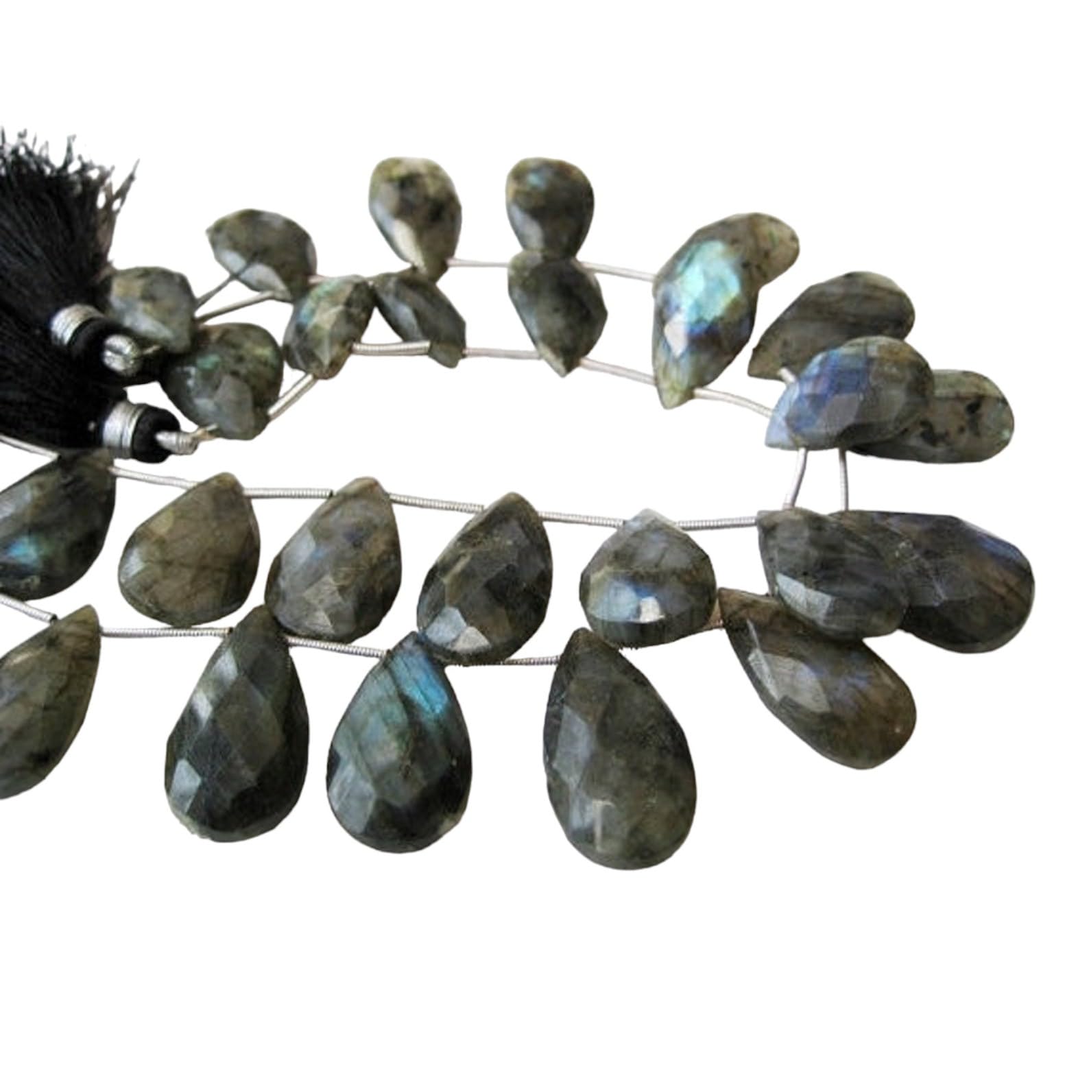 Labradorite poire à facettes 15x20mm pour création de bijoux de lithothérapie