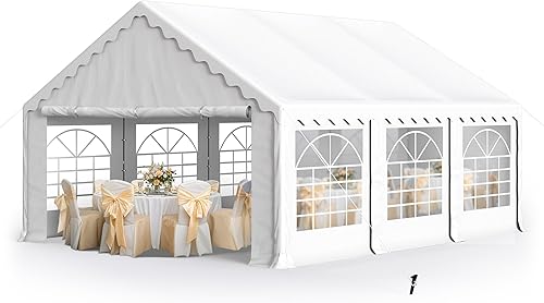MFSTUDIO Tienda de campaña para fiestas de 16 x 20 pies, tiendas de campaña resistentes al aire libre con paredes laterales extraíbles, toldo grande