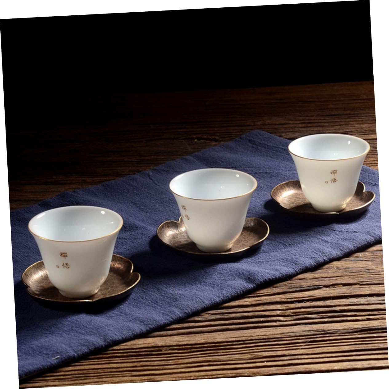 Retro Copper Tea Cup Tray Heat Resistant Mat for Teaware